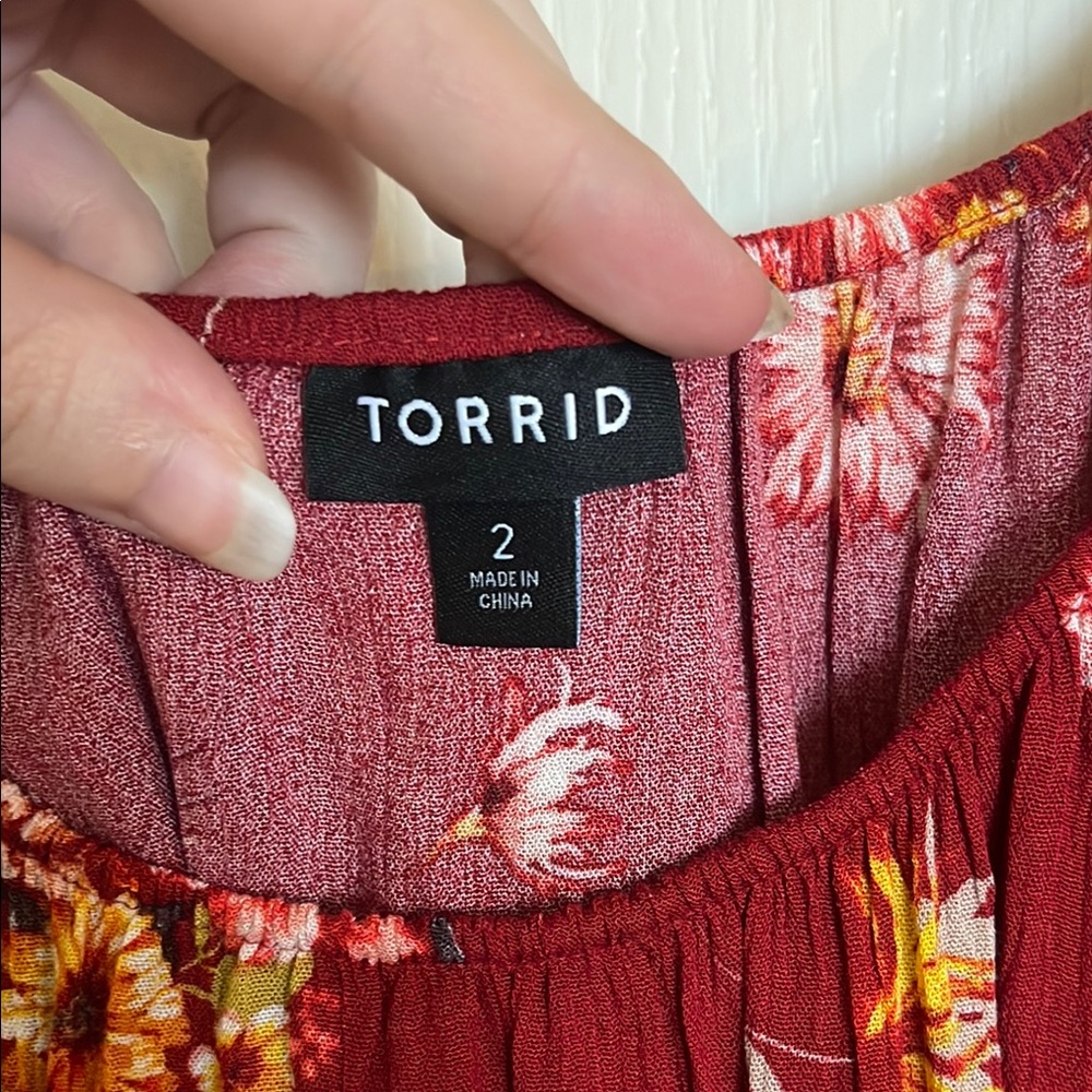 Torrid Red off Shoulder Ruffled Blouse - Picture 3 of 3